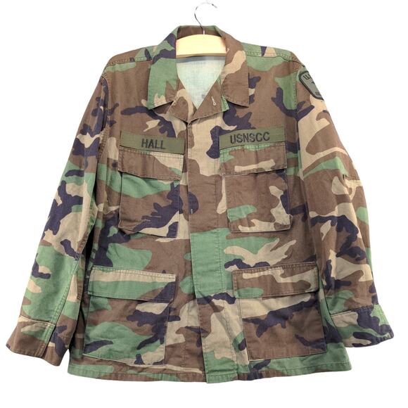 US Navy Sea Cadets Woodland Camo Type I Combat Coat Green Brown Small - Picture 1 of 15